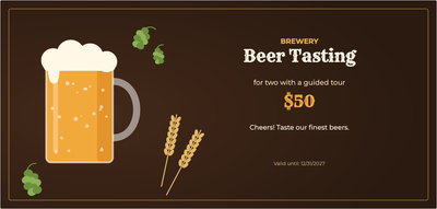 Gift voucher template – Food & drink (brewery, beer, tasting)