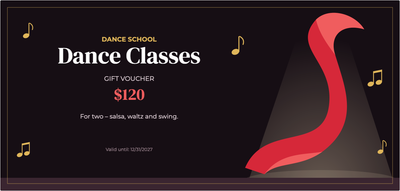 Gift voucher template – Classes & hobbies (dance, class, salsa)