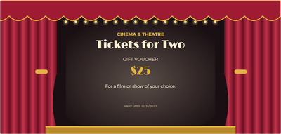Gift voucher template – Experiences (cinema, theatre, tickets, movie)