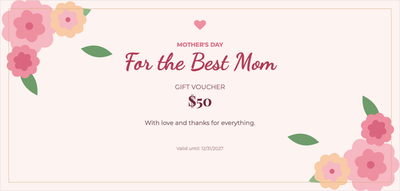 Gift voucher template – Holidays (mothers, day, mom, flowers)