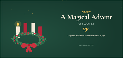 Gift voucher template – Christmas & winter (advent, wreath, candles)