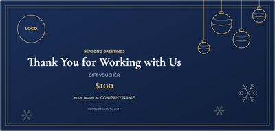 Gift voucher template – Christmas & winter (corporate, christmas, thank, you)