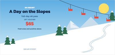 Gift voucher template – Sport & outdoors (ski, skiing, ski, pass)