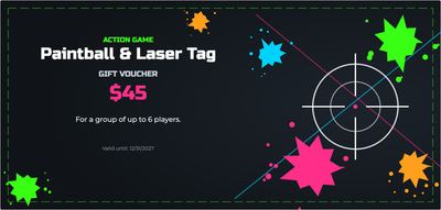 Gift voucher template – Experiences (paintball, laser, tag, game)