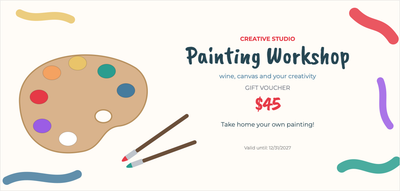 Gift voucher template – Classes & hobbies (painting, workshop, art, canvas)