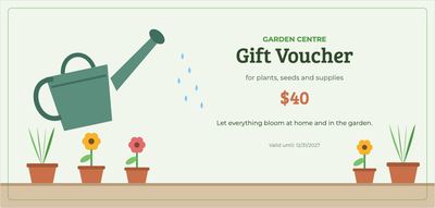 Gift voucher template – Shops & services (garden, centre, plants, gardening)