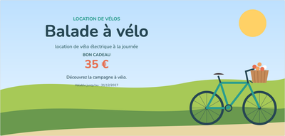 Modèle de bon cadeau – Sport & plein air (vélo, balade, location, vélo)