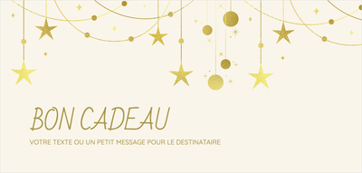 Modèle de bon cadeau – Universel (étoiles, dorées, élégant, nouvel)