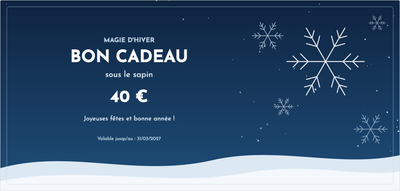 Modèle de bon cadeau – Noël & hiver (hiver, noël, neige, flocons)