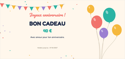 Modèle de bon cadeau – Célébrations (anniversaire, ballons, fête)