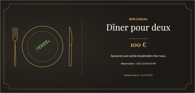 Créez votre propre bon cadeau de Noël – Dîner pour deux