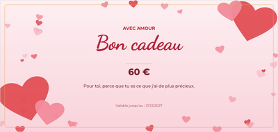 Modèle de bon cadeau – Pour les amoureux (saint-valentin, amour, cœurs, couple)