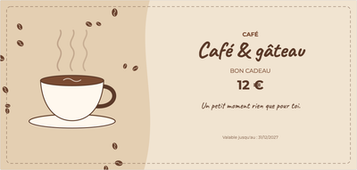 Modèle de bon cadeau – Gastronomie (café, gâteau)