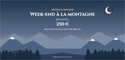Créez votre propre bon cadeau de Noël – Week-end à la montagne
