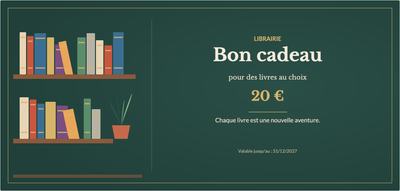 Modèle de bon cadeau – Boutiques & services (librairie, livres, lecture)