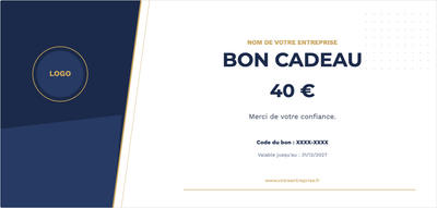 Modèle de bon cadeau – Pour les entreprises (entreprise, logo, code, professionnel)