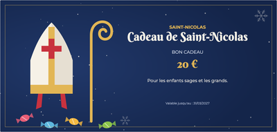 Modèle de bon cadeau – Noël & hiver (saint-nicolas, bonbons)