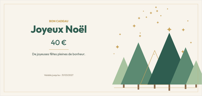 Modèle de bon cadeau – Noël & hiver (noël, moderne, minimaliste, sapins)