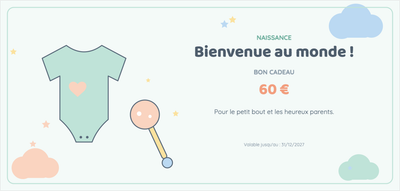 Modèle de bon cadeau – Célébrations (bébé, naissance)