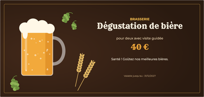 Modèle de bon cadeau – Gastronomie (brasserie, bière, dégustation)