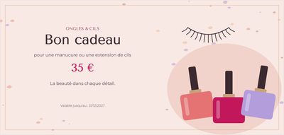 Modèle de bon cadeau – Bien-être & beauté (ongles, manucure, cils)