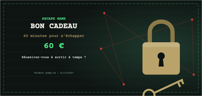 Modèle de bon cadeau – Expériences (escape, game, énigme)