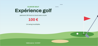 Modèle de bon cadeau – Sport & plein air (golf, parcours, swing)