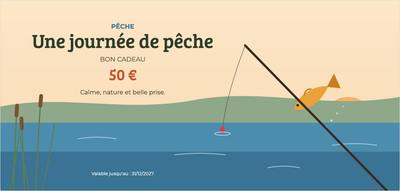Modèle de bon cadeau – Sport & plein air (pêche, poisson, lac, canne)