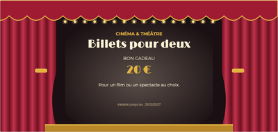 Modèle de bon cadeau – Expériences (cinéma, théâtre, billets, film)