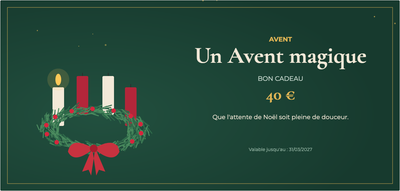 Modèle de bon cadeau – Noël & hiver (avent, couronne, bougies)