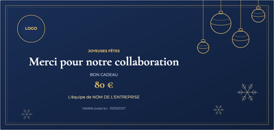 Modèle de bon cadeau – Noël & hiver (noël, entreprise, remerciement, clients)