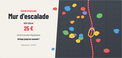 Modèle de bon cadeau – Sport & plein air (escalade, mur, bloc)