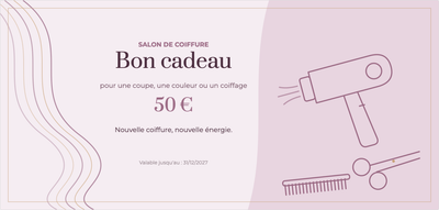 Modèle de bon cadeau – Bien-être & beauté (coiffeur, coiffure, coupe, cheveux)