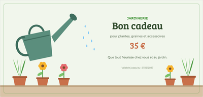 Modèle de bon cadeau – Boutiques & services (jardinerie, plantes, jardin)