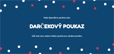 Šablóna darčekového poukazu – Univerzálne (bodky, tmavomodrá)