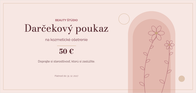 Šablóna darčekového poukazu – Wellness a krása (kozmetika, beauty, salón, ošetrenie)