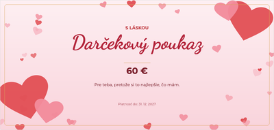Šablóna darčekového poukazu – Pre zamilovaných (valentín, láska, srdce, zamilovaní)