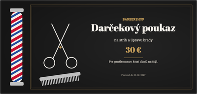 Šablóna darčekového poukazu – Wellness a krása (barbershop, holič, brada, strih)
