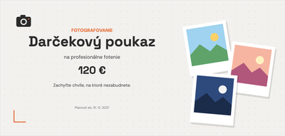 Šablóna darčekového poukazu – Zážitky (fotenie, fotograf, fotografovanie)
