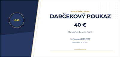 Šablóna darčekového poukazu – Pre firmy (firma, firemný, logo, kód)