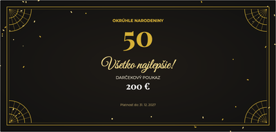 Šablóna darčekového poukazu – Oslavy a príležitosti (jubileum, okrúhle, narodeniny, 50)