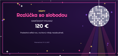 Šablóna darčekového poukazu – Oslavy a príležitosti (rozlúčka, so, slobodou, párty)