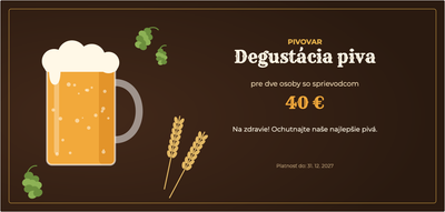 Šablóna darčekového poukazu – Jedlo a pitie (pivovar, pivo, degustácia)