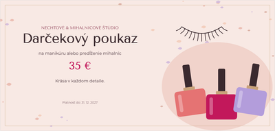 Šablóna darčekového poukazu – Wellness a krása (nechty, manikúra, mihalnice)