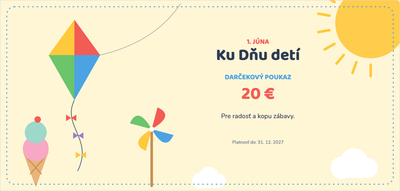Šablóna darčekového poukazu – Pre deti (deň, detí, drak, zmrzlina)