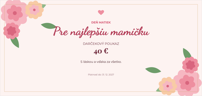 Šablóna darčekového poukazu – Sviatky (deň, matiek, mamička, kvety)